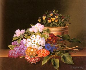 Johan Laurentz Jensen Werk - Apfelblüten, Flieder, Veilchen, Kornblumen