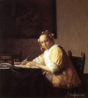 Johan Vermeer Werk - Eine Dame, die einen Brief schreibt