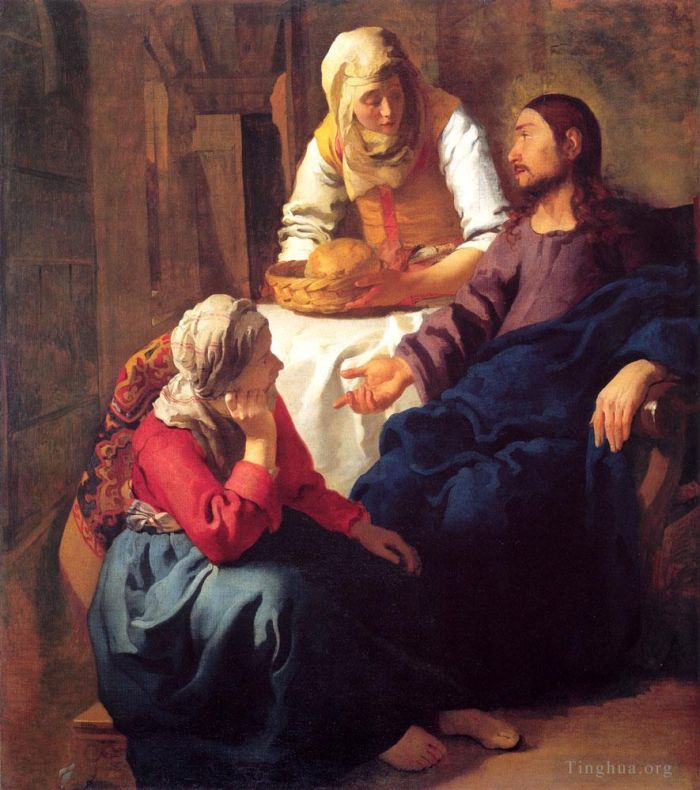 Johan Vermeer Ölgemälde - Christus im Haus von Maria und Martha