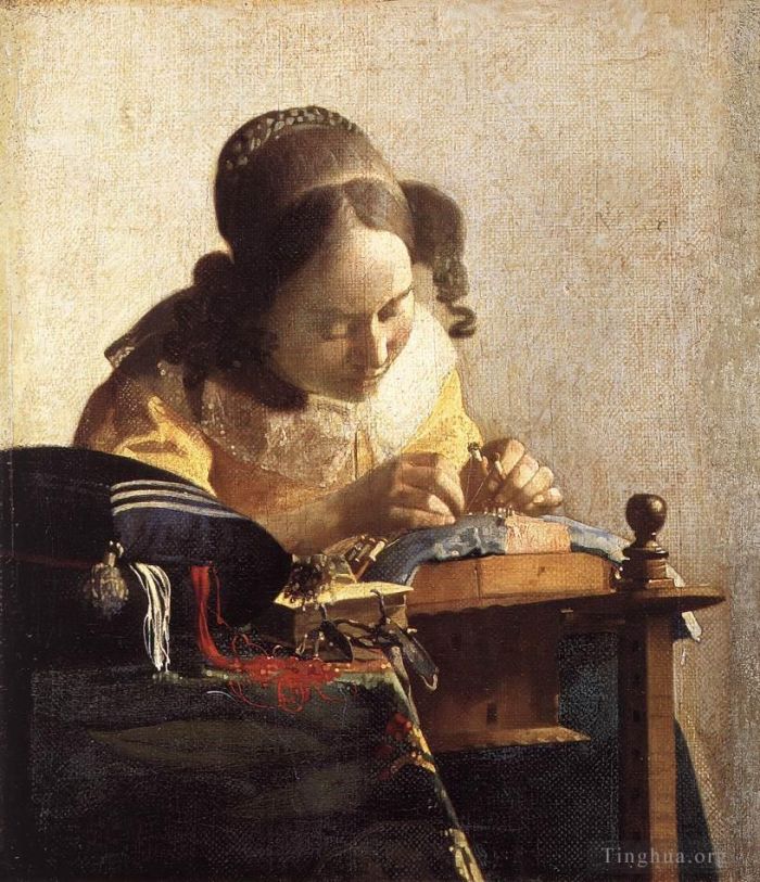 Johan Vermeer Ölgemälde - Die Spitzenklöpplerin