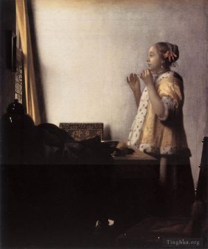Johan Vermeer Werk - Frau mit einer Perlenkette