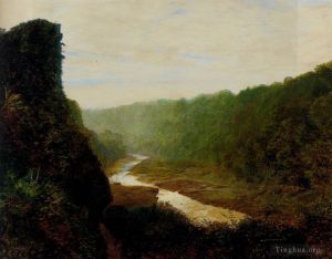 John Atkinson Grimshaw Werk - Landschaft mit einem gewundenen Fluss