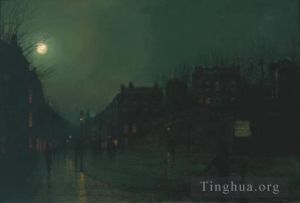John Atkinson Grimshaw Werk - Blick auf die Heath Street bei Nacht TCS