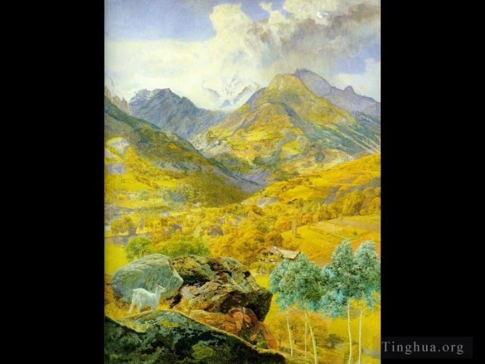 John Brett Ölgemälde - Das Aostatal 1858