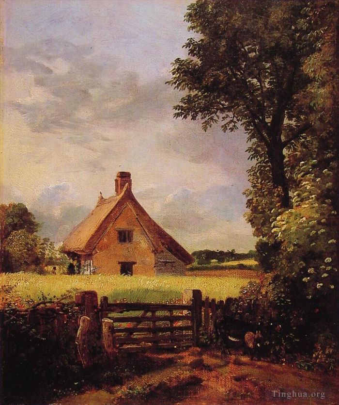 John Constable Ölgemälde - Ein Häuschen in einem Kornfeld
