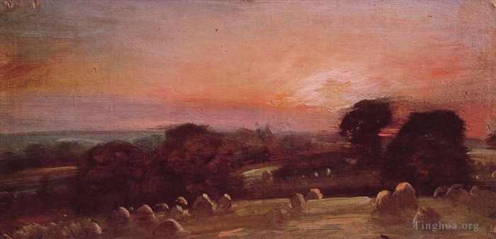 John Constable Ölgemälde - Ein Heufeld in East Bergholt