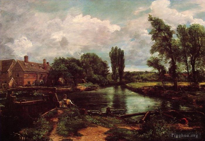 John Constable Ölgemälde - Eine Wassermühle