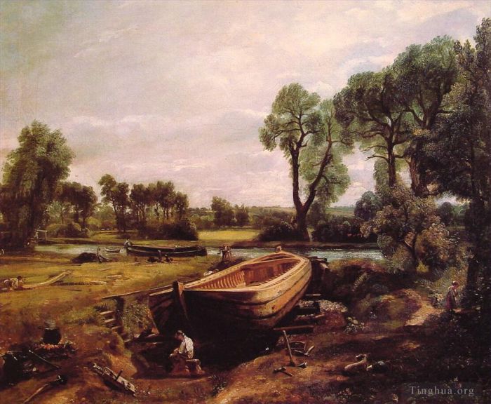 John Constable Ölgemälde - Bootsbau