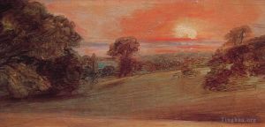 John Constable Werk - Abendlandschaft bei East Bergholt