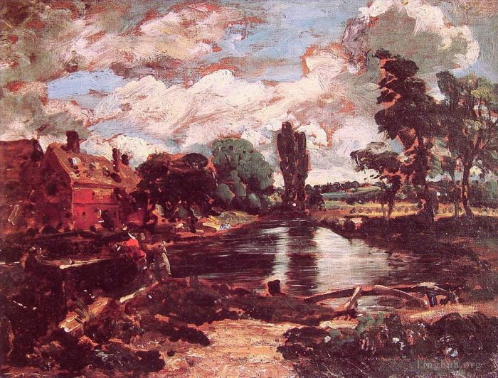 John Constable Ölgemälde - Flatford Mill von der Schleuse aus