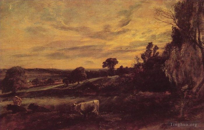 John Constable Ölgemälde - Landschaftsabend