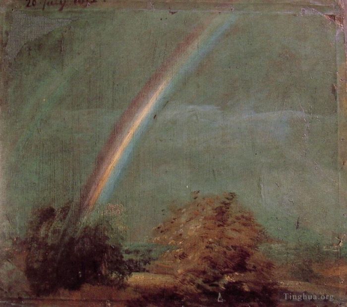 John Constable Ölgemälde - Landschaft mit einem doppelten Regenbogen