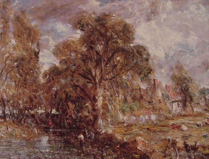 John Constable Ölgemälde - Szene an einem Fluss2