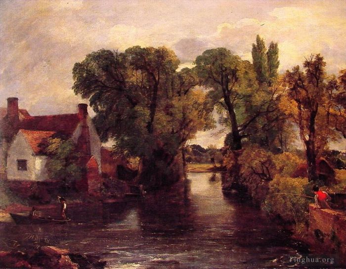John Constable Ölgemälde - Der Mühlenbach