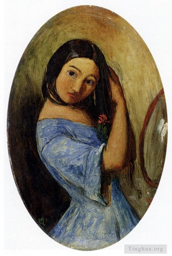 John Everett Millais Ölgemälde - Ein junges Mädchen, das ihr Haar kämmt