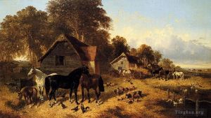 John Frederick Herring Jr Werk - Ein blühender Bauernhof