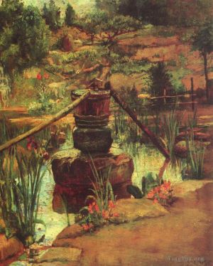 John LaFarge Werk - Der Brunnen in unserem Garten in Nikko