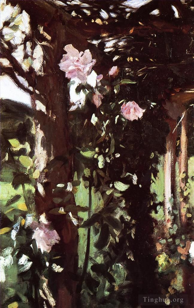 John Singer Sargent Ölgemälde - Ein Rosenspalier Rosen in Oxfordshire