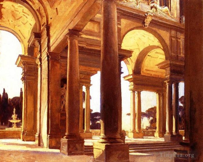 John Singer Sargent Ölgemälde - Eine Studie über die Architektur von Florenz