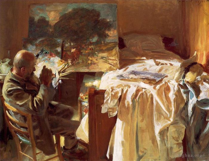 John Singer Sargent Ölgemälde - Ein Künstler in seinem Atelier