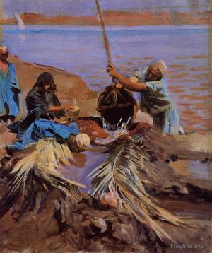John Singer Sargent Werk - Ägypter schöpfen Wasser aus dem Nil