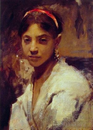 John Singer Sargent Werk - Kopf eines Capril-Mädchenporträts