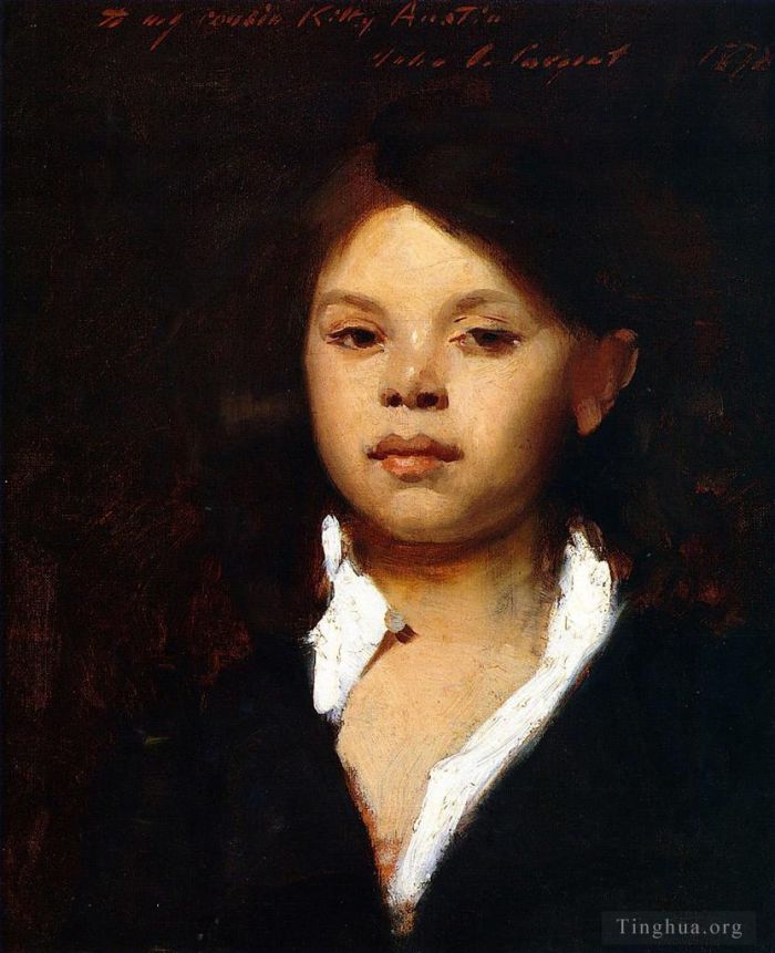 John Singer Sargent Ölgemälde - Kopf eines italienischen Mädchenporträts