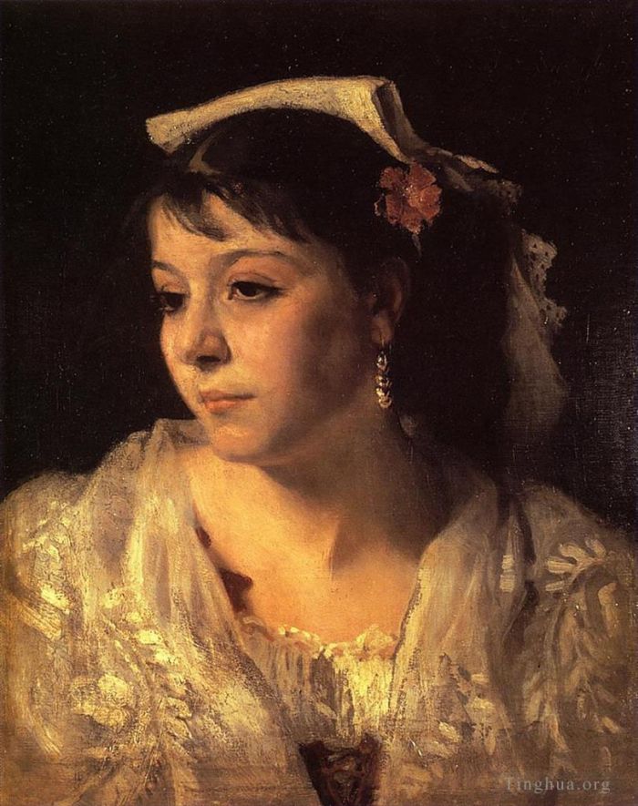 John Singer Sargent Ölgemälde - Kopf eines italienischen Frauenporträts
