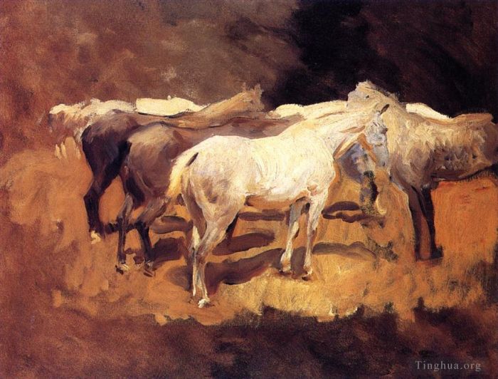 John Singer Sargent Ölgemälde - Pferde in Palma