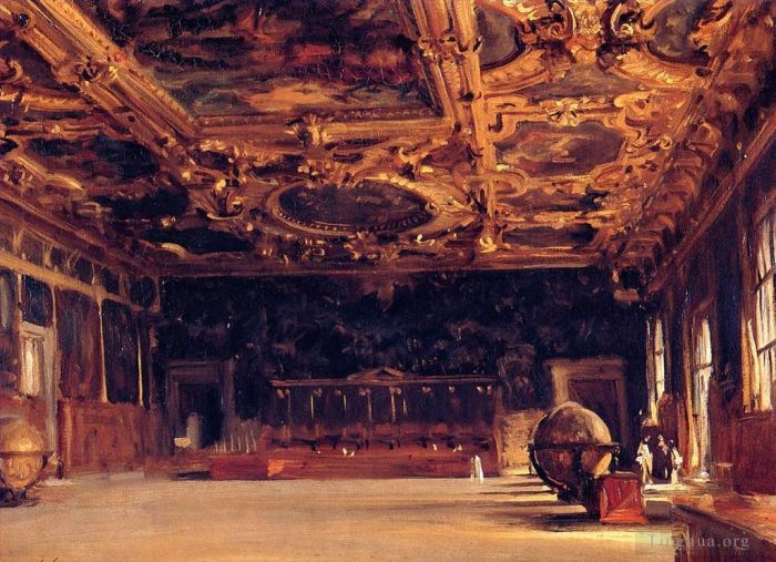 John Singer Sargent Ölgemälde - Innenraum des Dogenpalastes