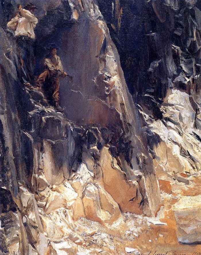 John Singer Sargent Ölgemälde - Marmor-Steinbrüche in Carrara-Porträt