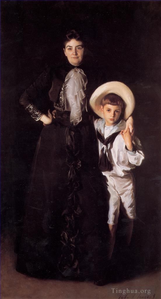 John Singer Sargent Ölgemälde - Porträt von Frau Edward L. Davis und ihrem Sohn Livingston