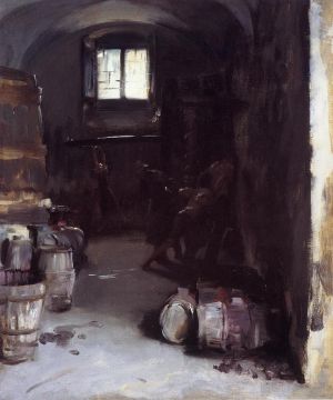 John Singer Sargent Werk - Keltern der Trauben im Florentiner Weinkeller