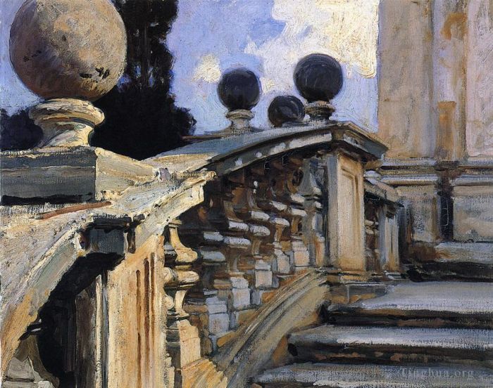 John Singer Sargent Ölgemälde - Die Stufen der Kirche SS Domenico e Siste in Rom