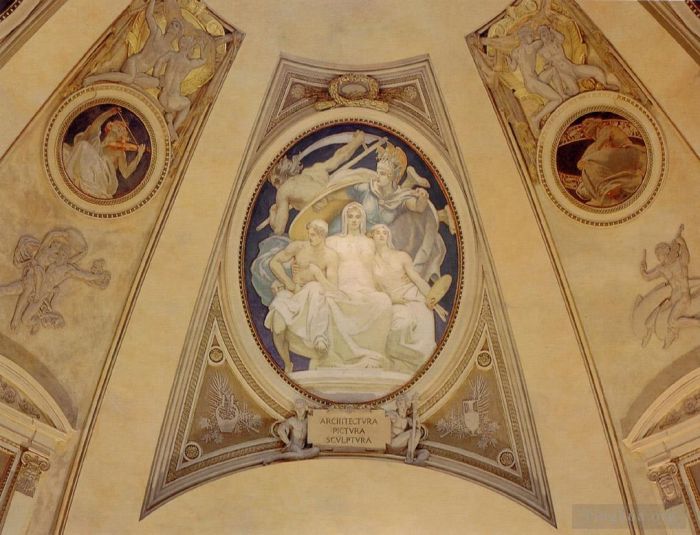 John Singer Sargent Andere Malerei - Architekturmalerei und Skulptur, die Athene vor dem Zahn der Zeit schützt