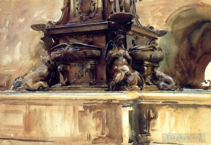 John Singer Sargent Andere Malerei - Bologna-Brunnen