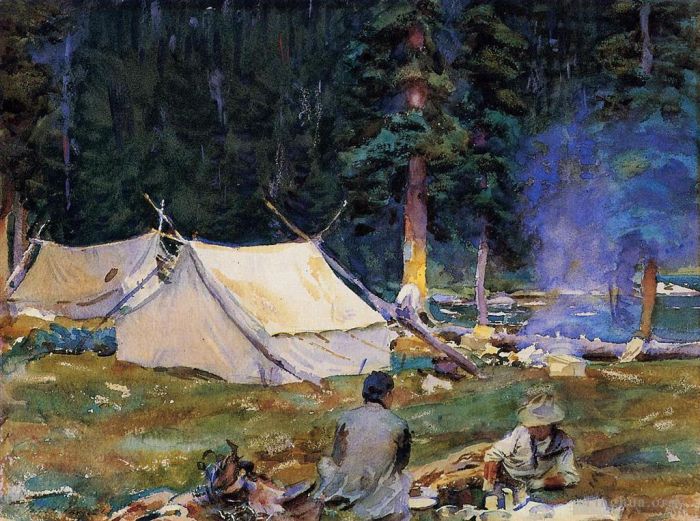 John Singer Sargent Andere Malerei - Camping am Ohara-See