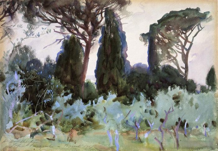 John Singer Sargent Andere Malerei - Landschaft in der Nähe von Florenz