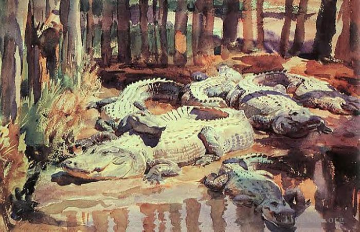 John Singer Sargent Andere Malerei - Schlammige Aligatoren