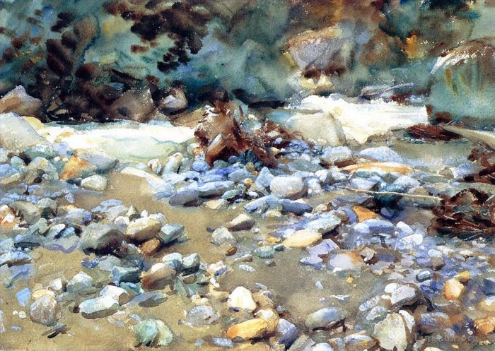 John Singer Sargent Andere Malerei - Purtud-Bett eines Gletscherstroms