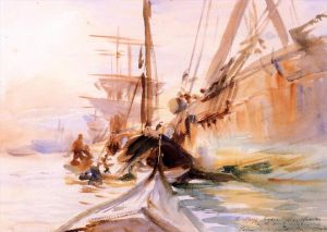 John Singer Sargent Werk - Boote entladen Venedig