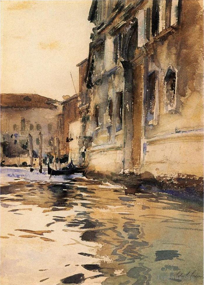 John Singer Sargent Andere Malerei - Venezianischer Kanal-Palazzo-Ecke
