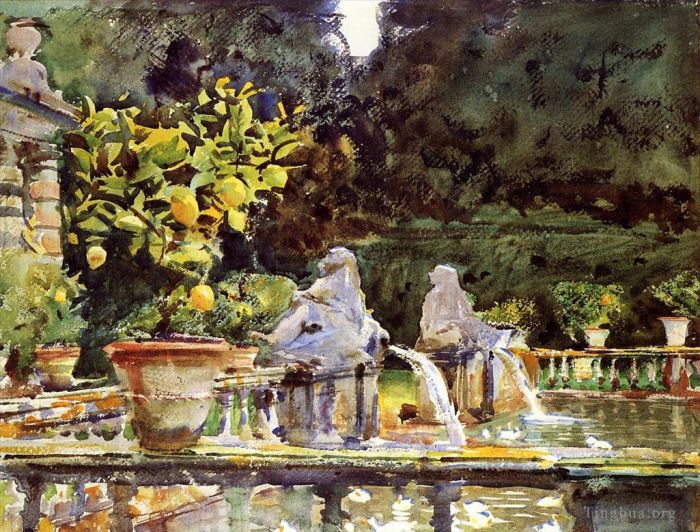 John Singer Sargent Andere Malerei - Villa de Marlia Ein Brunnen