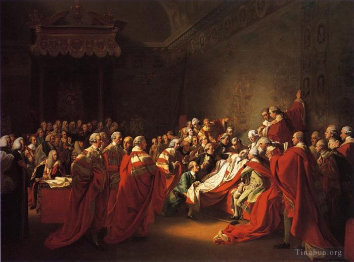 John Singleton Copley Ölgemälde - Der Zusammenbruch des Earl of Chatham im House of Lords, auch bekannt als The Death of t