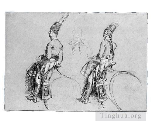 John Singleton Copley Andere Malerei - Zwei Reiterfiguren