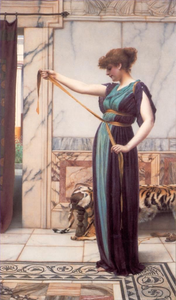 John William Godward Ölgemälde - Pompejanische Dame 1891