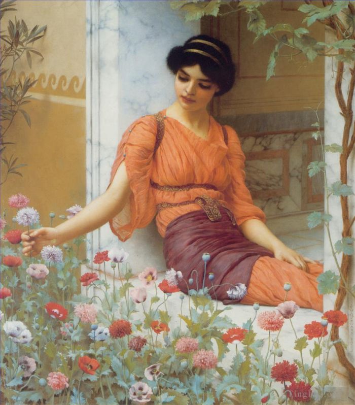 John William Godward Ölgemälde - Sommerblumen 1903