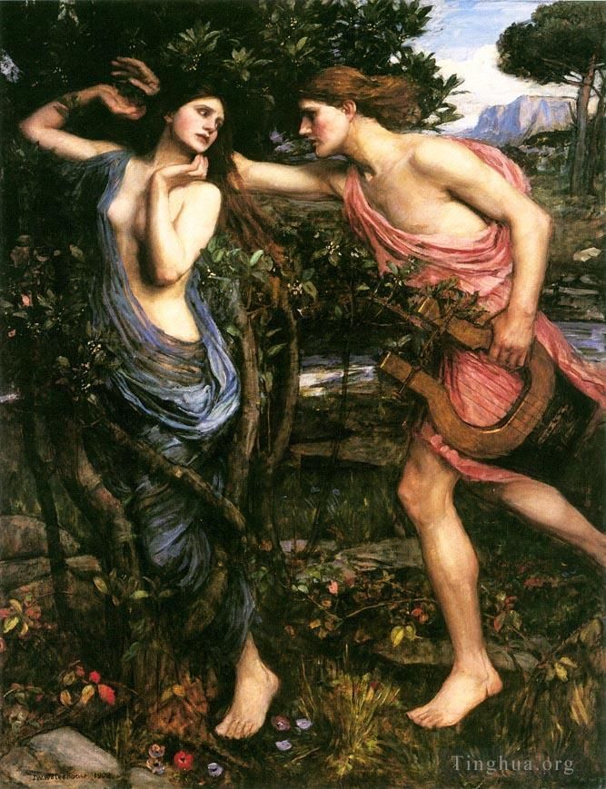 John William Waterhouse Ölgemälde - Apollo und Daphne FR