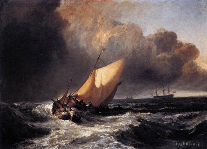 Joseph Mallord William Turner Ölgemälde - Niederländische Boote in einem Gale Turner