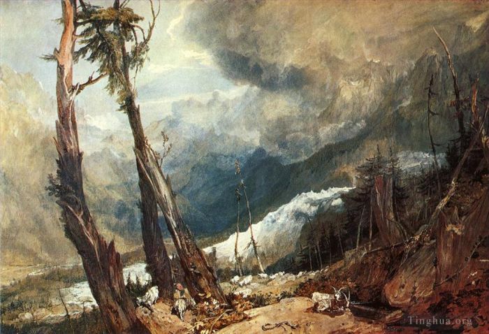 Joseph Mallord William Turner Ölgemälde - Gletscher und Quelle des Arveron bis zum Mer de Glace